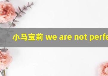 小马宝莉 we are not perfect